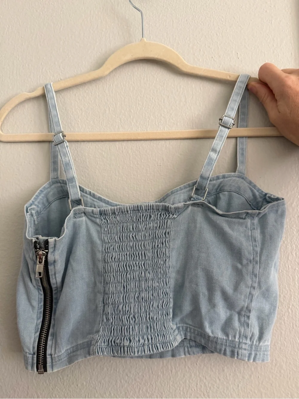 Charlotte Russe Light Blue Denim Bustier Camisole